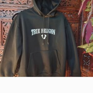 Source Unknown Black Hoodie with White Print